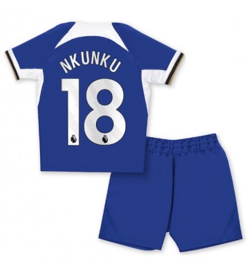 Chelsea Christopher Nkunku #18 Replika Babytøj Hjemmebanesæt Børn 2023-24 Kortærmet (+ Korte bukser)
